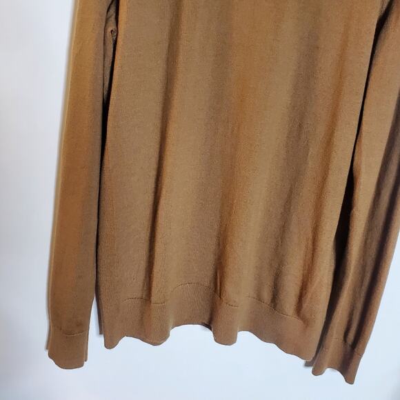 Express Oversized Brown Merino Wool Blend Turtle neck sweater Lightweight XXL - Picture 3 of 11